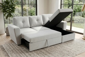 COLTAR CU SPATIU DE DEPOZITARE, APARTMENT 245CM, 3 LOCURI, REALIZAT DIN MATERIAL TEXTIL, DE CULOARE BEJ, ARTIM GROUP - Img 10