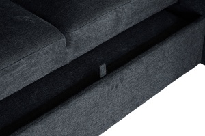 COLTAR CU SPATIU DE DEPOZITARE, APARTMENT 245CM, 3 LOCURI, REALIZAT DIN MATERIAL TEXTIL, DE CULOARE GRI, ARTIM GROUP - Img 6