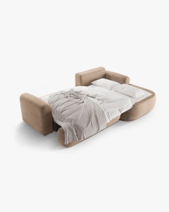 COLTAR EXTENSIBIL ELLA, PE DREAPTA, BEJ INCHIS, 271X174 CM, TAPITAT CU TAPITERIE DIN TEXTIL CATIFEA VOGUE, MICADONI - Img 5