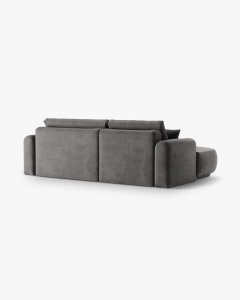 COLTAR EXTENSIBIL ELLA, PE STANGA, GRI, 271X174 CM, TAPITAT CU TAPITERIE DIN TEXTIL CATIFEA VOGUE, MICADONI - Img 3