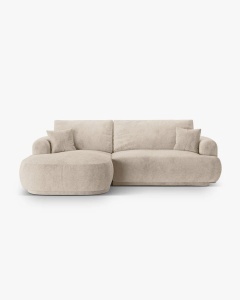 COLTAR EXTENSIBIL ELLA, PE STANGA, NISIPIU, 271X174 CM, TAPITAT CU TAPITERIE DIN TEXTIL STRUCTURAT SORELLA, MICADONI