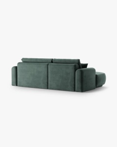 COLTAR EXTENSIBIL ELLA, PE STANGA, PETROL INCHIS, 271X174 CM, TAPITAT CU TAPITERIE DIN TEXTIL CATIFEA VOGUE, MICADONI - Img 3