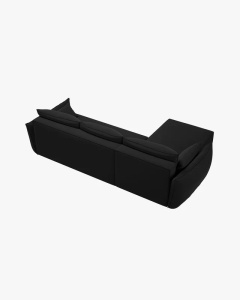 COLTAR EXTENSIBIL KAELLE, 252 CM, PE DREAPTA, NEGRU, CU TAPITERIE DIN TEXTIL CATIFEA BLUVEL, MICADONI - Img 5