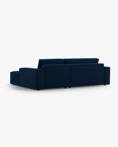 COLTAR EXTENSIBIL, PE DREAPTA, JODIE, 246X151 CM, ALBASTRU ROYAL, TAPITAT CU TAPITERIE DIN TEXTIL CATIFEA BLUVEL, MICADONI - Img 4