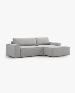 COLTAR EXTENSIBIL, PE DREAPTA, JODIE, 246X151 CM, GRI DESCHIS, TAPITAT CU TAPITERIE DIN TEXTIL STRUCTURAT MEGAN, MICADONI - Img 3