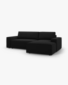 COLTAR EXTENSIBIL, PE DREAPTA, JODIE, 246X151 CM, NEGRU, TAPITAT CU TAPITERIE DIN TEXTIL STRUCTURAT MEGAN, MICADONI - Img 6