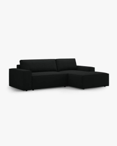 COLTAR EXTENSIBIL, PE DREAPTA, JODIE, 246X151 CM, NEGRU, TAPITAT CU TAPITERIE DIN TEXTIL BOUCLE BALOO, MICADONI - Img 3