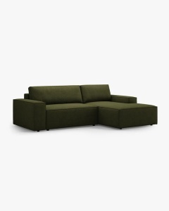 COLTAR EXTENSIBIL, PE DREAPTA, JODIE, 246X151 CM, VERDE MASLINIU INCHIS, TAPITAT CU TAPITERIE DIN TEXTIL BOUCLE BALOO, MICADONI - Img 3
