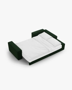 COLTAR EXTENSIBIL, PE DREAPTA, JODIE, 246X151 CM, VERDE SMARALD, TAPITAT CU TAPITERIE DIN TEXTIL CATIFEA BLUVEL, MICADONI - Img 2