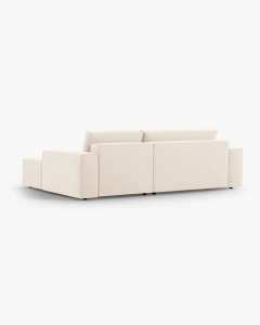 COLTAR EXTENSIBIL, PE STANGA, JODIE, 246X151 CM, BEJ DESCHIS, TAPITAT CU TAPITERIE DIN TEXTIL CATIFEA BLUVEL, MICADONI - Img 4