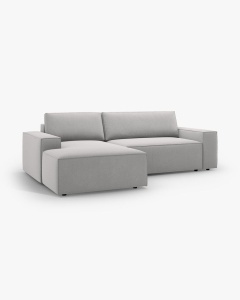 COLTAR EXTENSIBIL, PE STANGA, JODIE, 246X151 CM, GRI DESCHIS, TAPITAT CU TAPITERIE DIN TEXTIL STRUCTURAT MEGAN, MICADONI - Img 6
