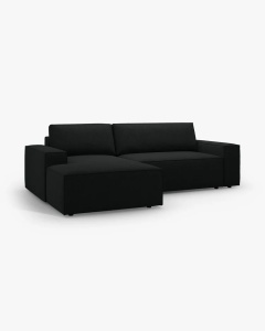 COLTAR EXTENSIBIL, PE STANGA, JODIE, 246X151 CM, NEGRU, TAPITAT CU TAPITERIE DIN TEXTIL BOUCLE BALOO, MICADONI - Img 6