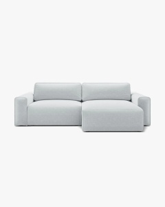 COLTAR EXTENSIBIL VICTOR, PE DREAPTA, GRI DESCHIS, 246X148 CM, TAPITAT CU TAPITERIE DIN TEXTIL STRUCTURAT MOLYBDENE, MICADONI