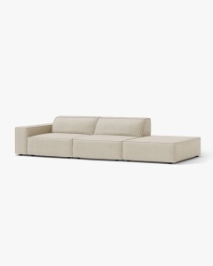 COLTAR JODIE, 262X99 CM, PE DREAPTA, CU 3 LOCURI, BEJ, TAPITAT CU TAPITERIE DIN TEXTIL BOUCLE BALOO, MICADONI - Img 2