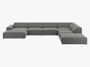 COLTAR JODIE, DREAPTA, 7 LOCURI, 364 CM, DIVERSE CULORI SI MATERIALE, DESIGN DEOSEBIT - Img 2