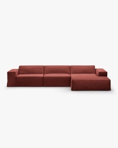 COLTAR JODIE, PE DREAPTA, 284X162 CM, LEMN DE CIRES, TAPITAT CU TAPITERIE DIN TEXTIL STRUCTURAT LINS, MICADONI