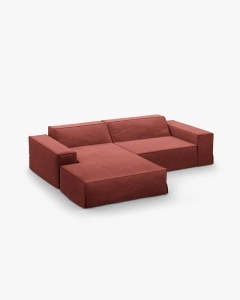 COLTAR JODIE PE STANGA, 224X162 CM, LEMN DE CIRES, TAPITAT CU TAPITERIE DIN TEXTIL STRUCTURAT LINS, MICADONI - Img 3
