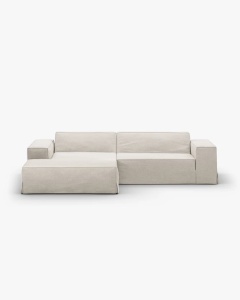 COLTAR JODIE PE STANGA, 224X162 CM, NATURAL, TAPITAT CU TAPITERIE DIN TEXTIL STRUCTURAT LINS, MICADONI