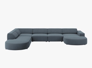 COLTAR JODIE, STANGA, 7 LOCURI, 364 CM, DIVERSE CULORI SI MATERIALE, DESIGN DEOSEBIT - Img 14