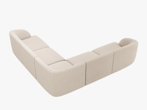 COLTAR LARGE MILEY, BEJ, CU TAPITERIE DIN TEXTIL BOUCLE BALOO, MICADONI - Img 2