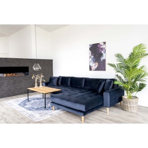 COLTAR LIDO CU 4 PERINI 290CM, DIN LEMN SI TEXTIL, CULOARE ALBASTRU, DREAPTA, HOUSE NORDIC - Img 6