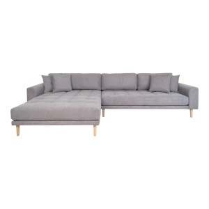 COLTAR LIDO CU 4 PERINI 290CM, DIN LEMN SI TEXTIL, CULOARE GRI DESCHIS, HOUSE NORDIC