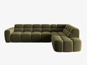 COLTAR LISA, DREAPTA, 5 LOCURI, 293 CM, VERDE OLIVE, TAPITERIE DIN CATIFEA, DESIGN DEOSEBIT - Img 2