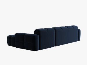COLTAR LISA, DREAPTA, 5 LOCURI, 310 CM, ALBASTRU ROYAL, TAPITERIE DIN CATIFEA, DESIGN DEOSEBIT - Img 4