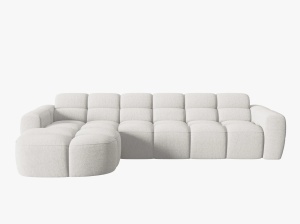 COLTAR LISA, STANGA, 5 LOCURI, 310 CM, GRI DESCHIS 01, TAPITERIE DIN STOFA, DESIGN DEOSEBIT - Img 2