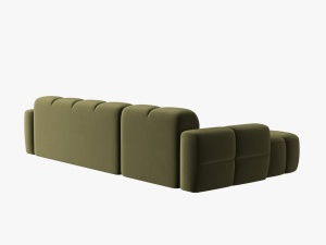 COLTAR LISA, STANGA, 5 LOCURI, 310 CM, VERDE OLIVE, TAPITERIE DIN CATIFEA, DESIGN DEOSEBIT - Img 4