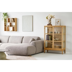 COLTAR LIVING CLYDE 300CM, DIN LEMN SI TEXTIL, CULOARE GRI NISIPIU, HOUSE NORDIC - Img 8