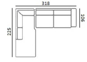 COLTAR LUND CU 3 LOCURI + SEZLONG PE STANGA, FUSION CREM 02, S52303AR+OTML.E371, CONFECTIONAT DIN LEMN, ARCURI, METAL SI 100% POLIESTER, RICHMOND INTERIOR - Img 3