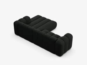 COLTAR LUPIN 260, PE DREAPTA, NEGRU, CU TAPITERIE DIN TEXTIL BOUCLE BALOO, MICADONI - Img 4