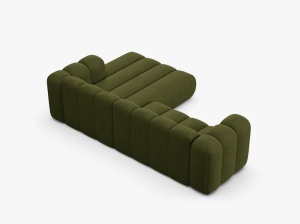 COLTAR LUPIN 260, PE DREAPTA, VERDE MASLINIU INCHIS, CU TAPITERIE DIN TEXTIL BOUCLE BALOO, MICADONI - Img 4