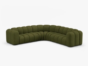 COLTAR LUPIN, 280, VERDE MASLINIU INCHIS, CU TAPITERIE DIN TEXTIL BOUCLE BALOO, MICADONI - Img 2