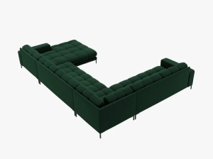 COLTAR MAMAIA, CU 7 LOCURI, PE STANGA, VERDE ROYAL BLUVEL 78, CU TAPITERIE DIN CATIFEA, MICADONI - Img 4
