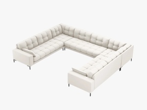 COLTAR MAMAIA, CU 9 LOCURI, BEJ DESCHIS, CU TAPITERIE DIN TEXTIL STRUCTURAT NEVE, MICADONI
