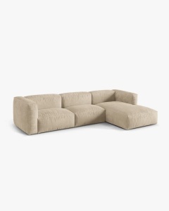 COLTAR MARTINA, 130X176 CM, PE DREAPTA, BEJ DESCHIS, TAPITAT CU TAPITERIE DIN TEXTIL CATIFEA VOGUE, MICADONI - Img 2