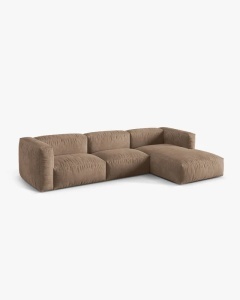 COLTAR MARTINA, 130X176 CM, PE DREAPTA, BEJ INCHIS, TAPITAT CU TAPITERIE DIN TEXTIL CATIFEA VOGUE, MICADONI - Img 2