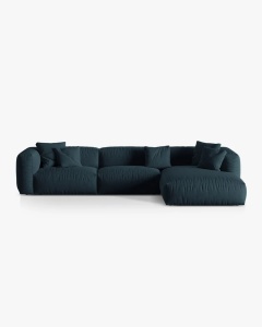 COLTAR MARTINA, 130X176 CM, PE DREAPTA, BLUE JEANS, TAPITAT CU TAPITERIE DIN TEXTIL STRUCTURAT BOSTON, MICADONI