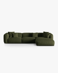 COLTAR MARTINA, 130X176 CM, PE DREAPTA, VERDE, TAPITAT CU TAPITERIE DIN TEXTIL STRUCTURAT BOSTON, MICADONI