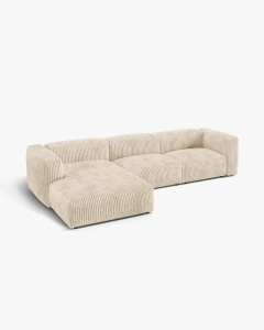 COLTAR MARTINA, 130X176 CM, PE STANGA, BEJ DESCHIS, TAPITAT CU TAPITERIE DIN TEXTIL CORDOI TILIA, MICADONI - Img 2