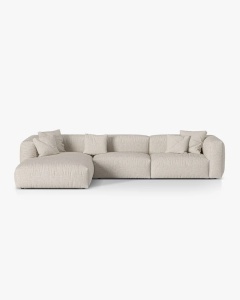 COLTAR MARTINA, 130X176 CM, PE STANGA, BEJ, TAPITAT CU TAPITERIE DIN TEXTIL BOUCLE MONET, MICADONI
