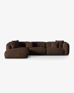 COLTAR MARTINA, 130X176 CM, PE STANGA, CIOCOLATIU, TAPITAT CU TAPITERIE DIN TEXTIL CATIFEA VOGUE, MICADONI