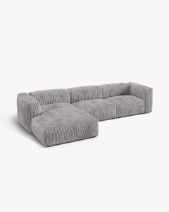 COLTAR MARTINA, 130X176 CM, PE STANGA, GRI DESCHIS, TAPITAT CU TAPITERIE DIN TEXTIL CORDOI TILIA, MICADONI - Img 2