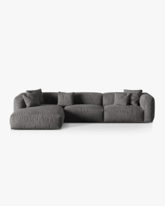 COLTAR MARTINA, 130X176 CM, PE STANGA, GRI, TAPITAT CU TAPITERIE DIN TEXTIL CATIFEA VOGUE, MICADONI