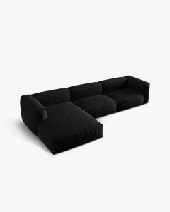 COLTAR MARTINA, 130X176 CM, PE STANGA, NEGRU, TAPITAT CU TAPITERIE DIN TEXTIL STRUCTURAT BOSTON, MICADONI - Img 3