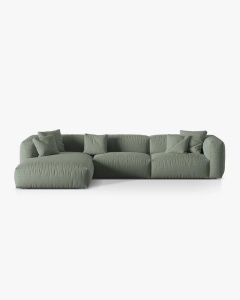 COLTAR MARTINA, 130X176 CM, PE STANGA, VERDE MUSCHI, TAPITAT CU TAPITERIE DIN TEXTIL STRUCTURAT BOSTON, MICADONI