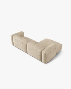 COLTAR MARTINA, BEJ DESCHIS, 244 CM, STANGA, CU TAPITERIE DIN TEXTIL CATIFEA VOGUE, MICADONI - Img 4