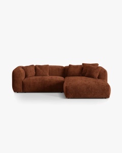 COLTAR MARTINA, CARAMIZIU, 280 CM, DREAPTA, CU TAPITERIE DIN TEXTIL CORDOI TILIA, MICADONI